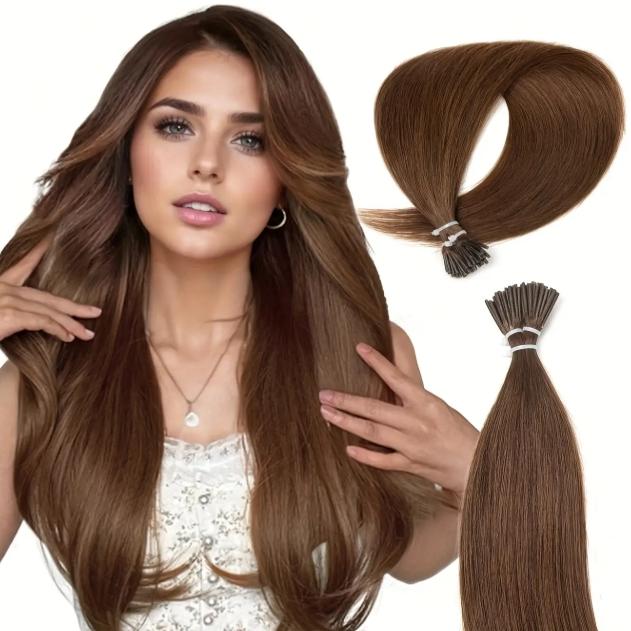 Luxurious Blonde I-Tip Human Hair Extensions 12-28 Inch 50pcs 30g/Pack 100% Remy Silky Straight Invisible Keratin Pre-Bonded No Tangle No Shedding Soft Natural Look For Daily Party Salon Use