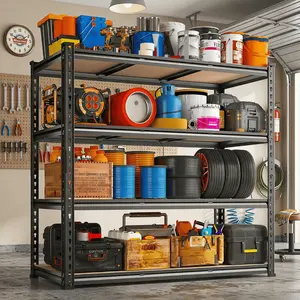 Lionhon Garage Shelving Unit, 5 TierAdjustable Metal Storage Rack, 2400 lbs Capacity, GarageStorage Shelves for Warehouse, Basement, Kitchen,Pantry, Living Room Organizer, Multi-Purpose StorageRack