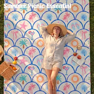 Melex Home Picnic Blankets Outdoor Extra Large Portable Waterproof Picnic Blanket Machine Washable Foldable Park Mat with Sandproof Backing for Grass Hiking Travel Concerts Indoor Suitable for Gifting Exquisite Design Double Sided Water Repellent Reusable