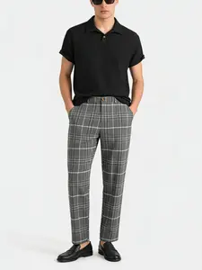 Men's Woven Classic Plaid Casual Pants, Straight Leg Regular Fit Trousers, Casual Fashion Trousers, Casual Sport Trousers, Daily Wear & Outdoor Activities, Comfortable & Stylish