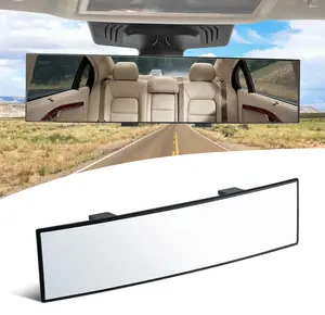 Joytutus Universal 11.81 Inch Panoramic Convex Rearview Mirror for Car SUV Trucks, Adjustable Buckles, Anti-Fall Protection, Effective Blind Spot Reduction - Rearviewmirror