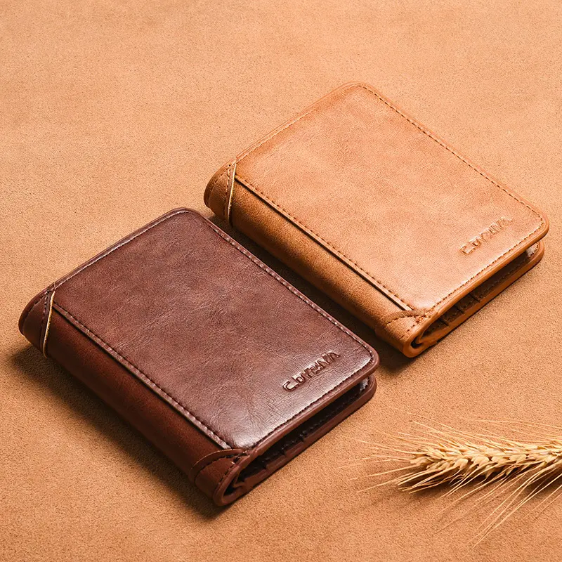 Men's Minimalist Bifold Wallet - Slim Leather Design with RFID Blocking ...