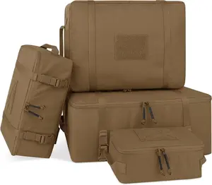 KRYDEX 4 PCS Tactical Modular Packing Cubes with Waterproof Material, Large Capacity Storage Bag, Easy Clean Outdoor Travel Organize Storage Pouches Bags (CB)