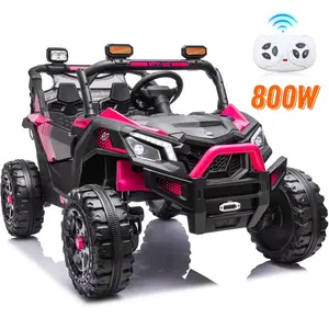 Joyracer 24V Ride on UTV for Big Kids, 2 Seater Electric 4WD Off-Road Truck, 800W Powerful Motor Kids' Vehicles with Remote Control, Spring Suspension, Led Light, Bluetooth Music, Outdoor Toys Gift for Boys and Girls Aged 3-8