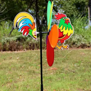 Cartoon Animal Wind Spinner, Colorful 3D Bee Beetle Windmill Waterproof Pinwheel, Detachable Outdoor Garden Decoration Windmill for Yard Scenic Area Party Decor Kids Educational Toy