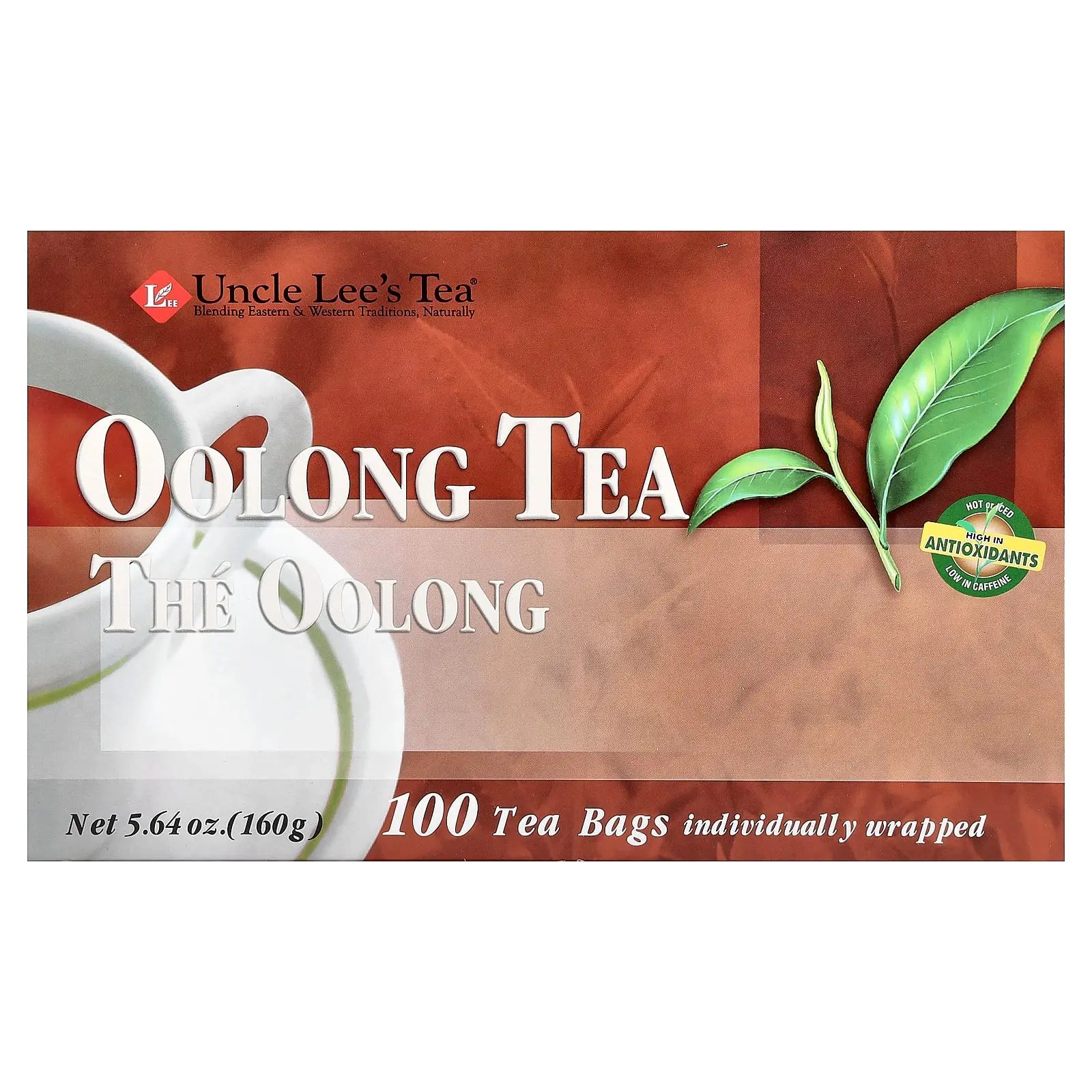 Uncle Lee's Tea Oolong Tea, 100 Tea Bags, 5.64 oz (160 g)