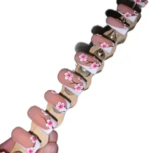 Cherry Blossom French Acrylic Press On Nails