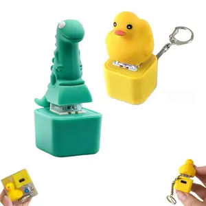 Frog Quack & Duck Quack Keychain USB Rechargeable Stress Relief Toy with Light & Sound Effects Portable Fun Sensory Gadget for Anxiety Relief Halloween Gift Preferred