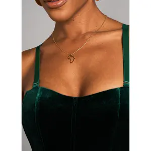 Uzuri African Map Cut Out Necklace (Gold)