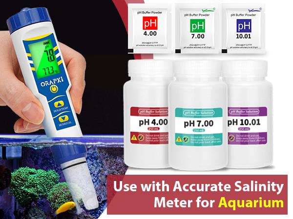 15 Pack pH Calibration Buffer Powder Calibration Solution for Precise Meter Calibration, 4.00pH/7.00pH/10.01pH with Three 250ml Bottles - Professional pH Tester Calibration Kit