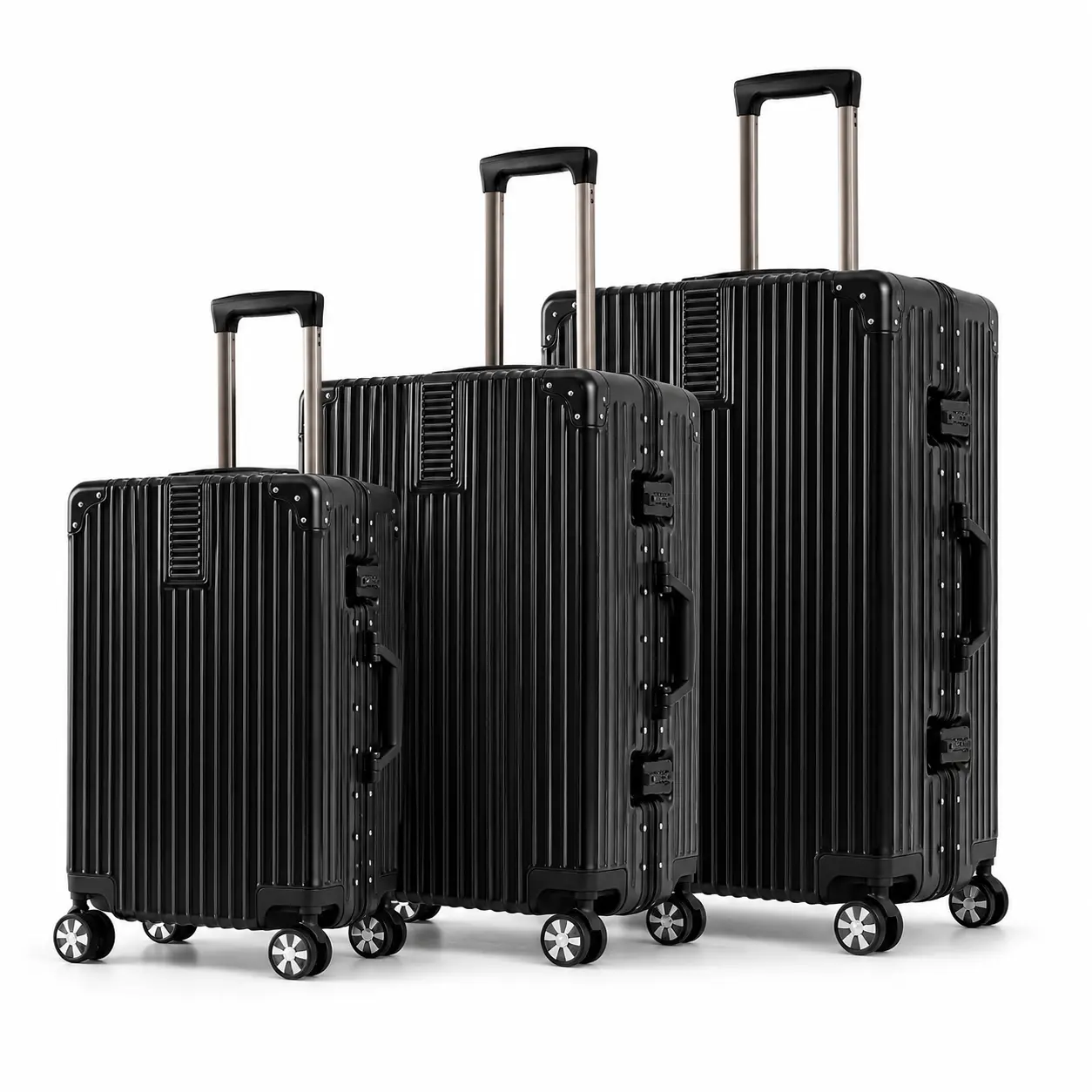 GMZGZN 3-Piece Zipperless Luggage Set, Aluminum Frame Hardshell Suitcases, TSA Lock, 20/24/28 Spinner travel