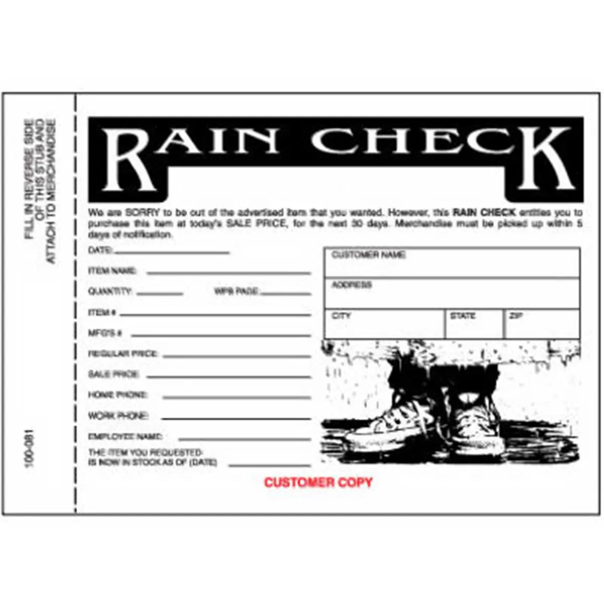 Centurion 3 Part Rain Check - 25 Pack