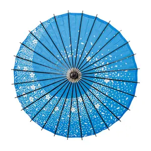 THY COLLECTIBLES Classic Chinese Art Asian Style 33" Paper Parasol Umbrella with Long Handle and Floral Print for Wedding Parties, Photography, Costumes, Cosplay, Decoration And Other Events Flower Traditional