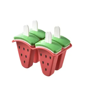 Watermelon Popsicle Molds, 4 or 6 Cavity Options, Reusable DIY Ice Pop Molds with Lids, BPA-Free Frozen Treat Maker for Kids & Summer