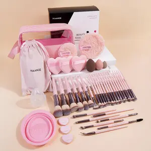 Makeup Tool Set, 45pcs/set Makeup Tool & Cleaning Tool Set, Multifunctional Travel Makeup Cleansing Tool Kit for Girls & Women, Makeup Brushes Kits