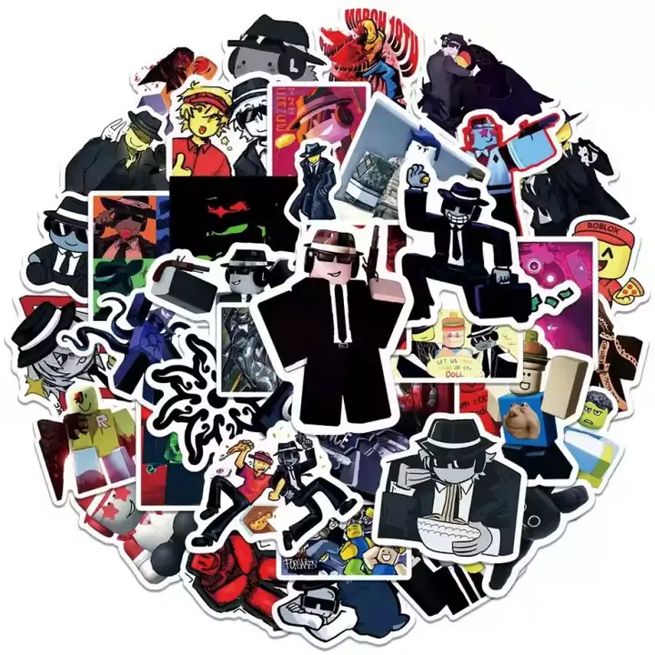 Foursaken 50 PCS Video Game Adhesive Mini Stickers - Dark-Themed Horror, Edgy Designs, Bold Characters, 2-3.5" Fit, Water-Resistant, Permanent, Scratch-Resist Collectibles for Gaming Enthusiasts to Customize Scrapbooking DIY Decor (Decals Included)
