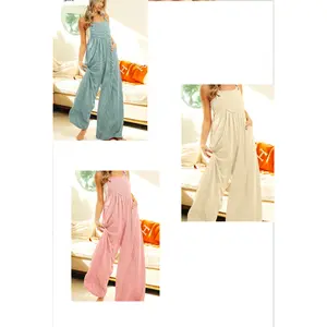 Bibi Rae - Rib textured wide leg overalls