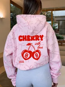 Women's Hooded, Casual Long Sleeve, Fitted Graphic Letter Pattern, Soft Comfortable Fabric, Fall & Winter, Graphic Print Hoodie