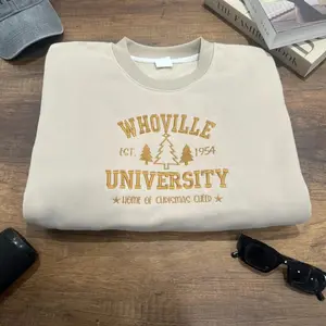 Embroidered Whoville University Christmas Shirt, Dr. Seuss Holiday Shirt