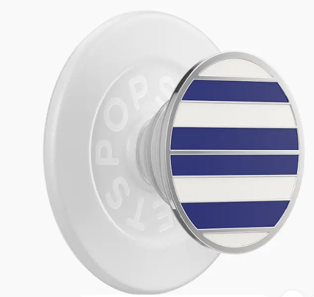 Enamel Nautical Stripe MagSafe PopGrip by PopSockets, Stylish Magnetic Cellphone Accessory with Stand and Mount Functions, Phone & Tech Accessory for Smartphones, Accessories