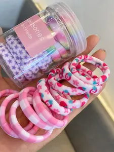 10-Piece Multicolor Hair Elastic Set, 4cm High Stretch Seamless Base Hair Ties, Durable Cute Style for All Seasons