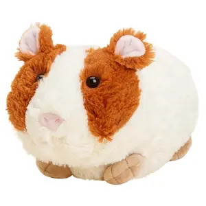 212 MAIN Brown & White Guinea Pig Stuffed Animal Toy - Durable Soft Fluffy Microwave-Safe Heat Therapy Plush, Cuddly Pet Supplies Accessory Gift for Dogs