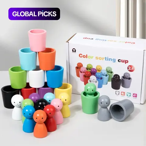 Colorful Stacking Cup Toy Set, 1 Set Mini Cute Stacking Game Educational Toys for Color Recognition, Creative Stacking Toys for Birthday or Valentine's Day Gift #GLOBAL PICKS