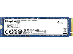 Kingston NV3 M.2 2280 4TB PCIe 4.0 x4 NVMe Internal Solid State Drive - Up to 6000 MB/s  SNV3S/4000G