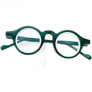 FHSY SHOP Retro Green Round Blue Light Blocking Glasses - Lightweight Prescription-Ready Fashion Eyewear  Men, Ideal  Office & Daily Wear LED Stickers for Sunglasses