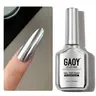 GAOY Gel Top Coat for Chrome Powder, Stick Powder for Flawness Chrome Finish, Clear No Wipe UV Light Cure, 16ml