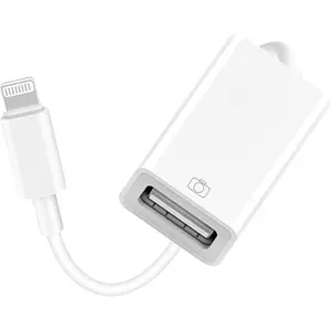 Lightning to USB Camera Adapter Apple MFi Certified Lightning Female USB 3.0 OTG Cable Adapter Compatible with iPhone/iPad, Supports Connect Camera, Card Reader, USB Flash Drive, MIDI Keyboard, Mouse