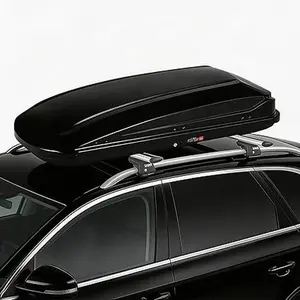 500L Hard Shell Waterproof Rooftop Cargo Box, 17.7 Cu ft Large Storage, 165 LBS Load Capacity, Lockable with Dual-Side Access, Tool-Free Installation, Universal for Car SUV Wagon Roof Racks