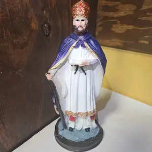 San Cipriano Religious Decor Statue with Crown and Robe for Home Decor