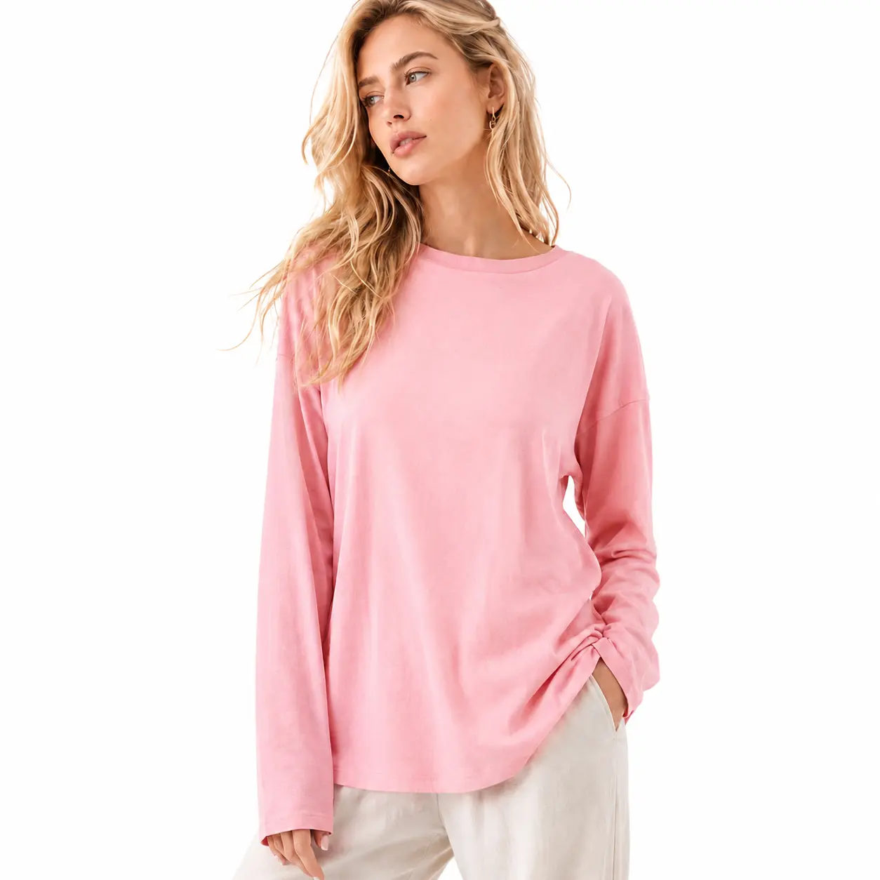 Imily Bela Women's Long Sleeve T-Shirt, Oversize,, Loose, Round Neck, Tunic, Blouse