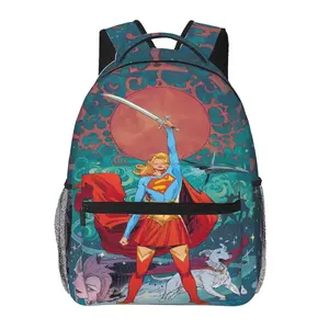 Men's Supergirl 2026 Backpack Durable Lightweight Milly Alcock Supergirl Laptop Backpack Casual Travel Daypack with Supergirl  Weirdcore Design  for Boyfriend, Roommate & Gaming Conventions