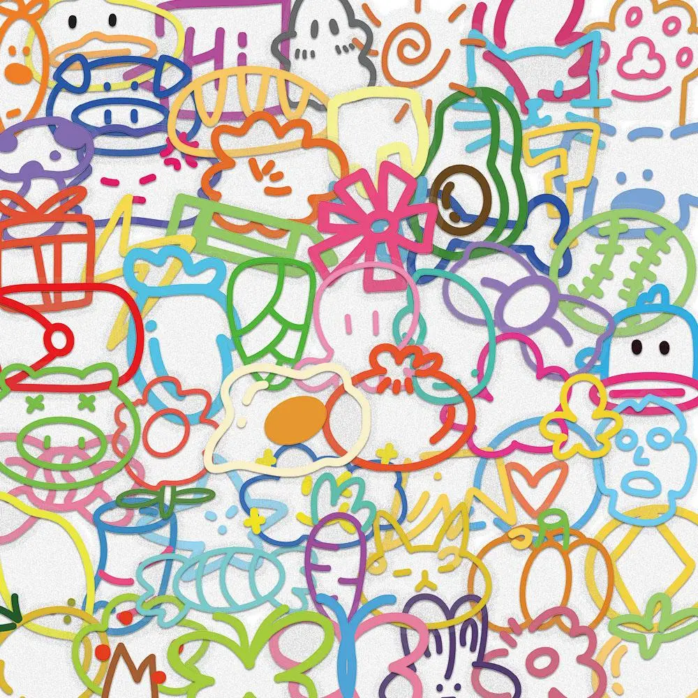 Colorful Cartoon Sticker, Sticker Packs, Fun Stickers, 60pcs/set Cute Creative Sticker, DIY Decorative Sticker for Phone, Notebook, Handbook, Luggage, Wall