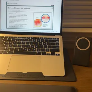 Product Review of HUANUO Magnetic Adjustable Laptop Stand, Portable and Sleek for 17-Inch Screen, Sturdy Leather-Touch Frame, 5 Angles, 4 Macaron Colors, for Desk Setup#TikTokShopBlackFriday from G**i V**a