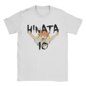 Men's 10 Hinata T Shirts Haikyuu Karasuno Volleyball Pure Cotton Clothes Funny Short Sleeve O Neck Tee Shirt T-Shirt  C729 E10