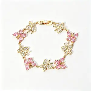 Loveden Colorful Butterfly Bracelet For Women Daily Wear Girls 18k Gold Plated Hypoallergenic Bracelet Charm Jewelry Accessories Christmas New Year gifts