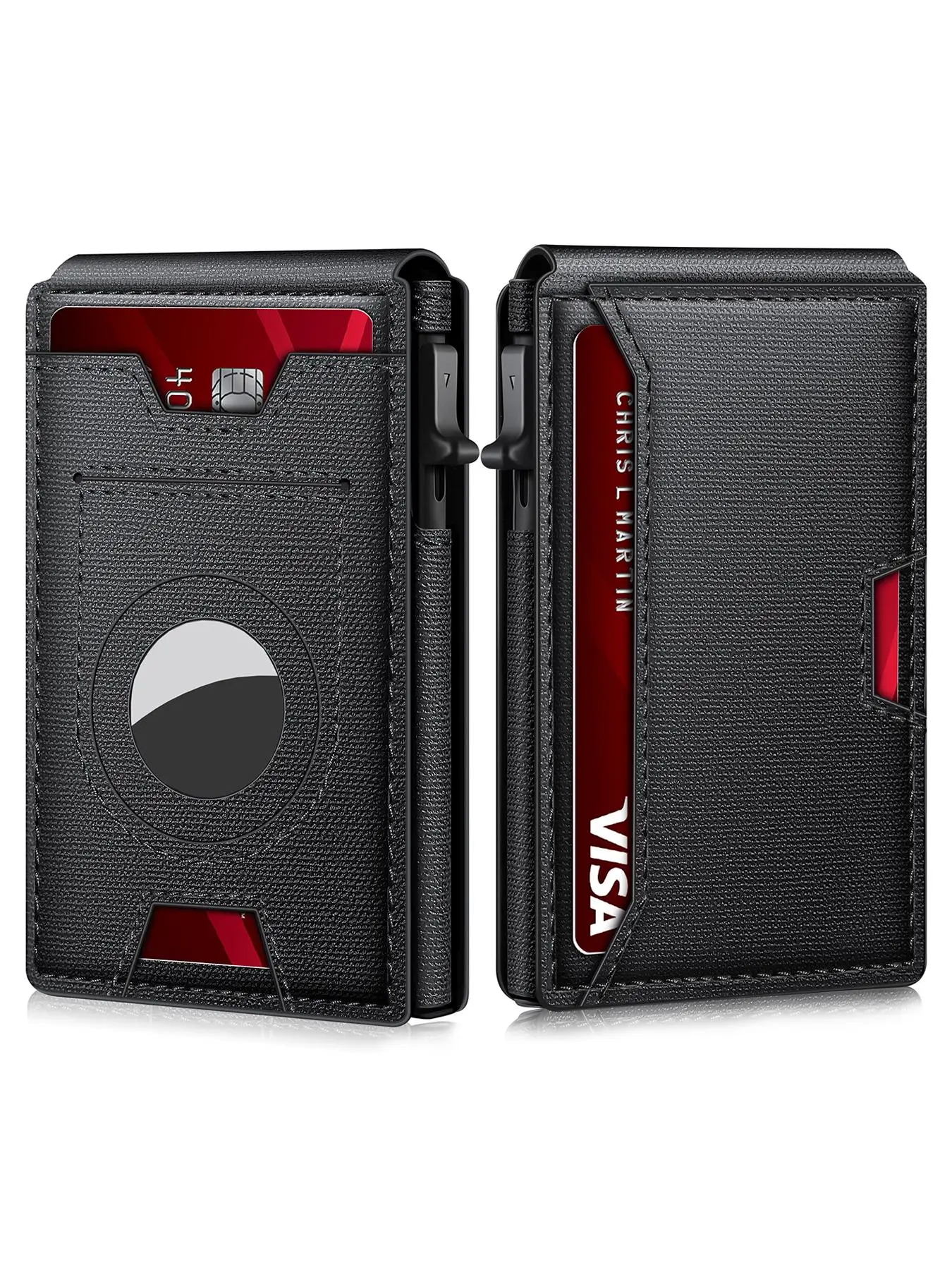 Men's Business Style Plain Card Holder, 1 Count Casual Simple Pop-up Design Rfid Blocking Card Holder, Trendy Ultra-thin Wallet for Work & Daily Use