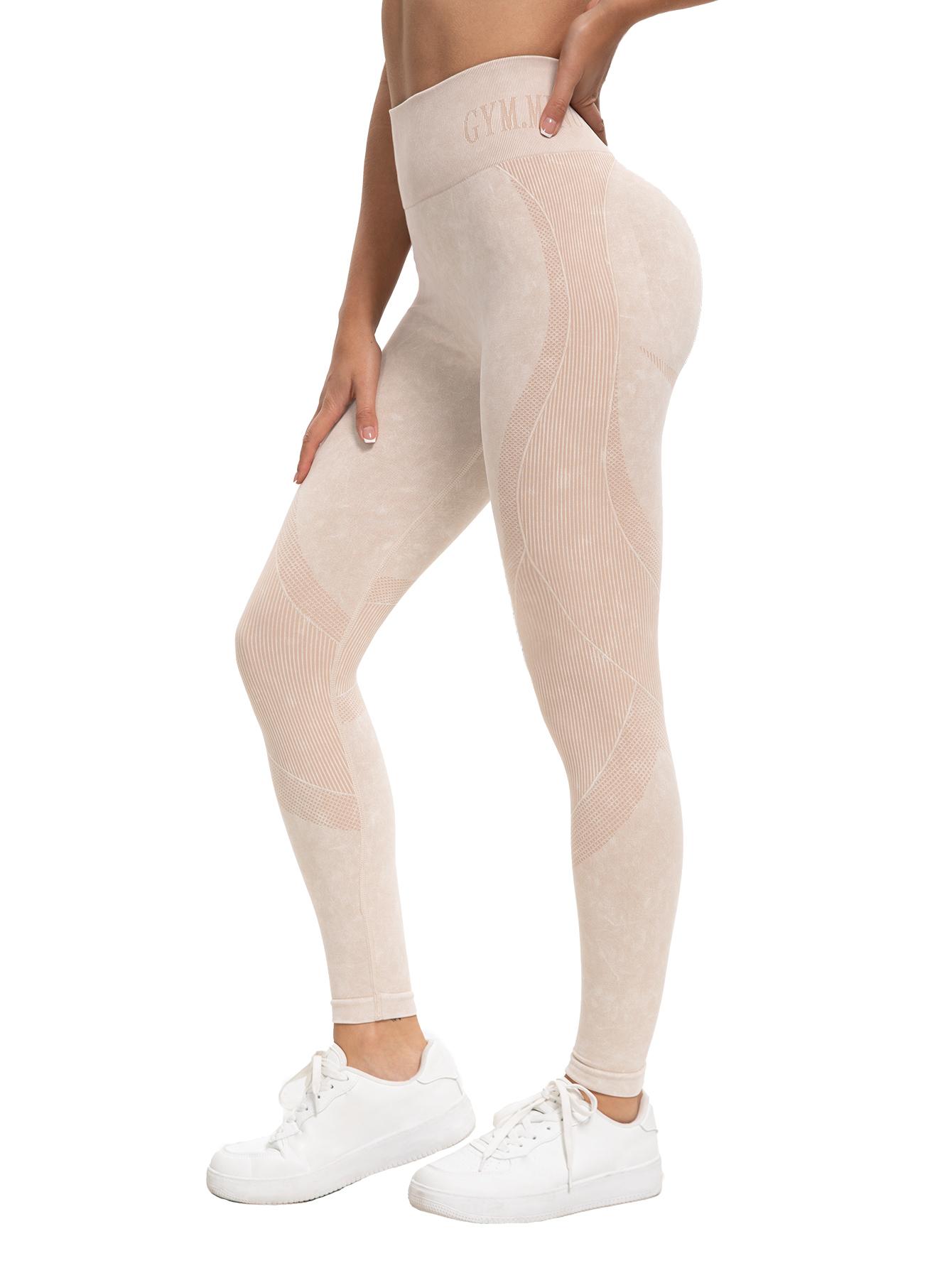 2PCS Set Women's Seamless Contour Shadow Leggings, High Waisted 3D Shading Yoga Pants,  Booty Lifting Smile Line Workout Tights