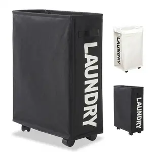 Laundry Basket Wheels 75L with Removable Mesh Bag Waterproof Oxford Cloth Suitable for Bedroom Dormitory Clothing Storage Basket