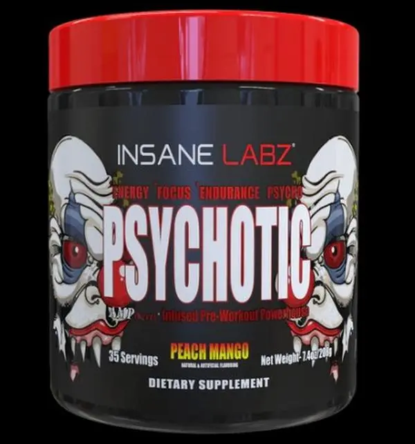 Insane Labz Psychotic Pre-Workout, Lactose-Free High-Stimulant Kinetic Energy Formula, Advanced Neural Drive & Focus Supplement for Fitness Enthusiasts