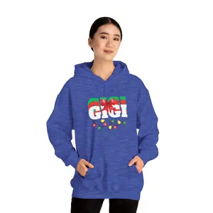 GiGi Hoodie Christmas Shirt Unisex Heavy Blend Hooded Sweatshirt, Grandma Xmas Jumper Sweater Gift, Family Holiday Apparel Cozy Pullover,