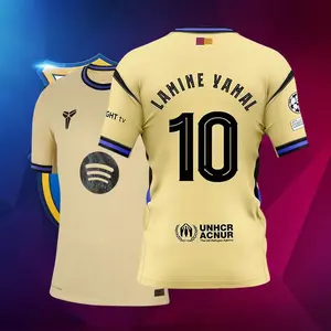 10# Lamine Yamal 25-26 Season Away Short Sleeve Soccer Jersey Fans Version Football Jersey