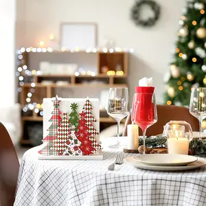 Christmas Tree Napkin Holder for Table, Classic Wooden Napkin Rack, Cute Cocktail Paper Towel Dispenser, Modern Farmhouse Style, Storage Organizer
