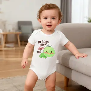 My Great Aunt Loves Me! - Turtle Love Edition Baby Bodysuit, Funny Infant Newborn Clothes 100% Cotton Jumpsuits Baby Boys Girls Casual Rompers Baby Gift Baby Short Sleeves Onesie Clothes Letter Pattern Baby Outfit for Outdoor Indoor