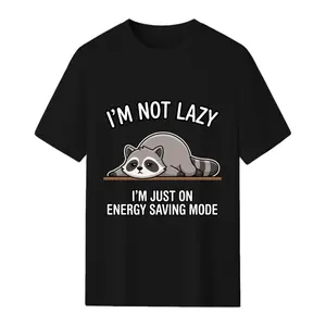 The perfect gift for your lazy bestie snag this funny energy saving raccoon shirt lightweight pure cotton ridiculously comfortable daily wear