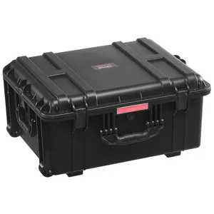 VEVOR Weatherproof Hard Case, Heavy Duty Protective Dry Box Case with Pre-Cut Foam, Wheels & Retractable Pull Handles for Travel, Hunt, Military, Tactical, IP67 Waterproof Case for Cameras(63x50x32)