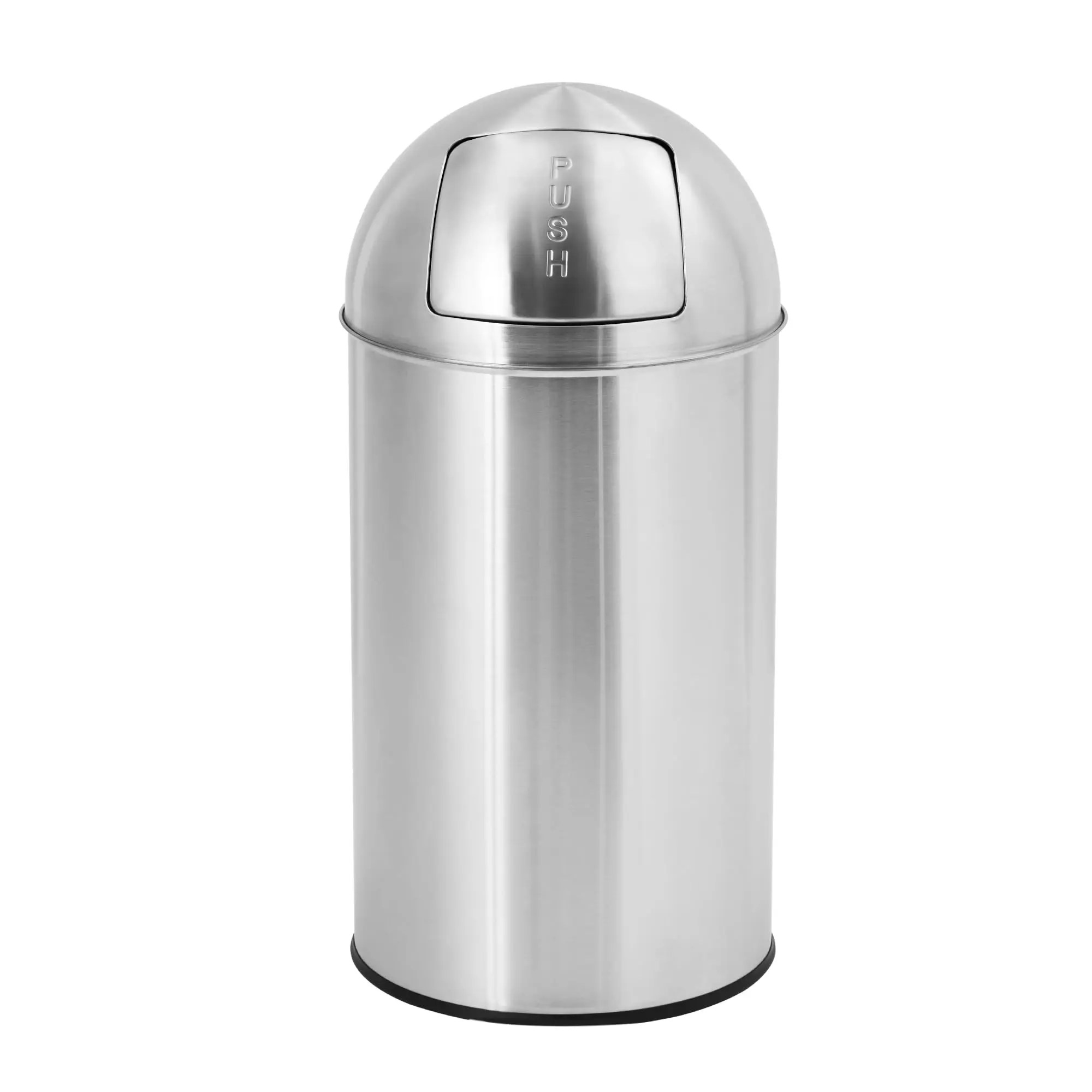 【GARVEE】18 Gallon/70 L Cylindrical Commercial Trash Can with Fingerprint-Proof Stainless Steel, Push Lid, Heavy Duty Tall Waste Bin, Removable Inner Bucket for Outdoor and Commercial Use